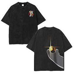 Black Acid Wash Minimal PTTT1304 Washed  Dandadan T-Shirts