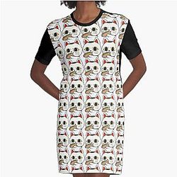 Turbo Granny Dandadan Anime Maneki Neko Manga Graphic T-Shirt Dress