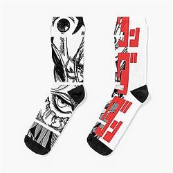Dandadan Anime Eyes w Red Kanji Socks
