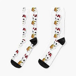 Turbo Granny Dandadan Maneki Neko eating Yakisoba Bread Socks
