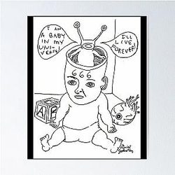 Daniel Johnston Drawing   	 Poster