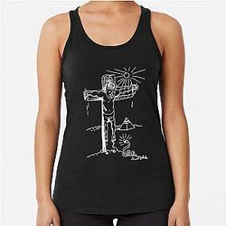 Daniel Johnston  WHITE PRINT Racerback Tank Top