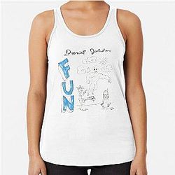 daniel johnston fun vinyl Racerback Tank Top