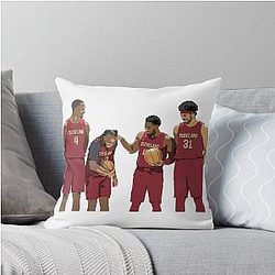 Evan Mobley Donovan Mitchell Darius Garland Jarrett Allen Throw Pillow