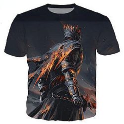 Game Dark Souls 3D Printed Vintage Casual T-Shirt