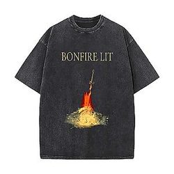Bonfire Art Graphic Retro Washed PTTT0104  Dark Souls T-Shirts
