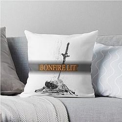 Dark Souls Pillows - Bonfire Lit (Dark Souls) Throw Pillow RB0909