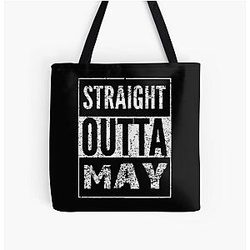Dark Souls Bags - Straight outta may black and white All Over Print Tote Bag RB0909