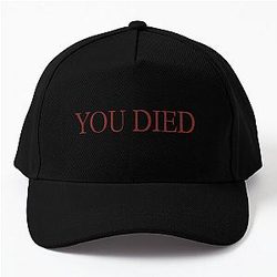 Dark Souls Hats &amp; Caps - Demon Souls You Died Retro Aaesthetic Game Baseball Cap RB0909