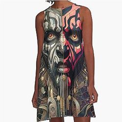 Darth Maul Ritualist Symbolic Warrior A-Line Dress