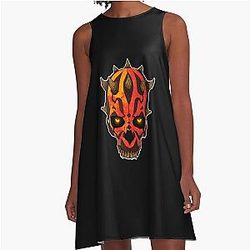 SKULL DARTH MAUL STAR WARS A Line Dress