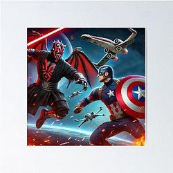 Captain America vs Darth Maul Poster