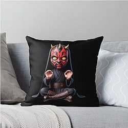 Darth Maul Meditating Structure and Power Throw Pillow