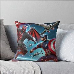 Captain America vs Darth Maul Throw Pillow