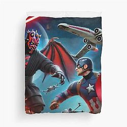 Captain America vs Darth Maul Duvet Cover