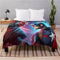 Captain America vs Darth Maul Throw Blanket