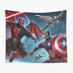 Captain America vs Darth Maul Tapestry