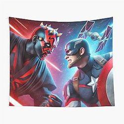 Captain America vs Darth Maul Tapestry