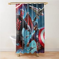 Captain America vs Darth Maul Shower Curtain