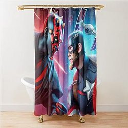 Captain America vs Darth Maul Shower Curtain