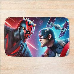 Captain America vs Darth Maul Bath Mat