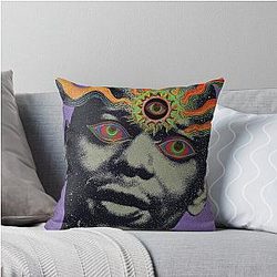 Surreal Fiery Waves Dave Chappelle Psychedelic Abstract Retro Art Throw Pillow