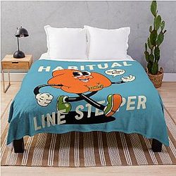 Habitual Line Stepper - Dave Chappelle Show Quote - Cold Blooded - Blackness - Original Art - Fist of Rick James Wearing Unity Ring on Throw Blanket