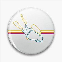 Dave The Diver Ispirato Fan Art su Pin sfondo bianco