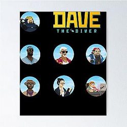 Dave the Diver Mega Pack Sticker Set Poster