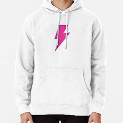 Ziggy Stardust David Bowie Lightning Bolt in Pink Pullover Hoodie