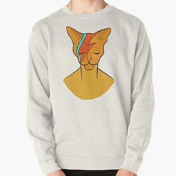 David Bowie Cat Pullover Sweatshirt