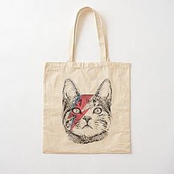 Ziggy Stardust Cat  David Bowie Tee, WoAll Sizes Cotton Tote Bag