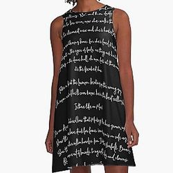 Life on Mars - David Bowie (lyrics) A-Line Dress
