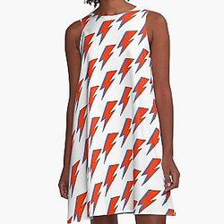 David Bowie Lightning Bolt  A-Line Dress