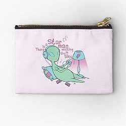 An Alien that listen David Bowie Zipper Pouch