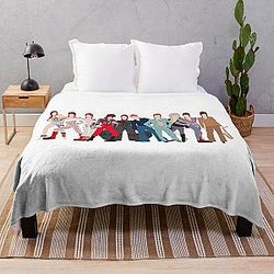 David Bowie Outfits Throw Blanket