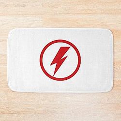 David Bowie Circular Lightning Bolt Design Bath Mat