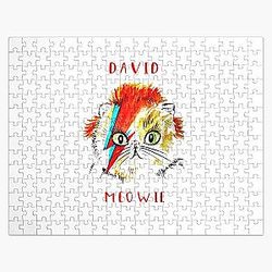 David Bowie Cat Cute Funny Cat Lover David Bowie Jigsaw Puzzle