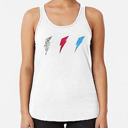 David Bowie Triple Lightning Bolt Racerback Tank Top