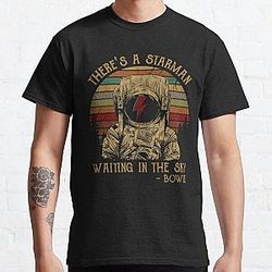 Men Women David Bowie Theres A Atarman  Classic T-Shirt