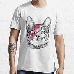 Ziggy Stardust Cat  David Bowie Tee, WoAll Sizes Essential T-Shirt
