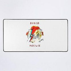 David Bowie Cat Cute Funny Cat Lover David Bowie Desk Mat