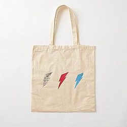David Bowie Triple Lightning Bolt Cotton Tote Bag