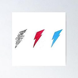 David Bowie Triple Lightning Bolt Poster
