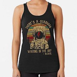 Men Women David Bowie Theres A Atarman  Racerback Tank Top