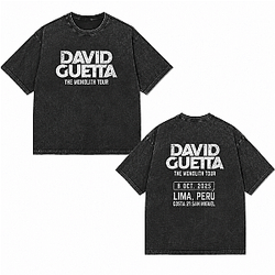 The Monolith Tour Lima Peru LA1008 David Guetta Wash T-Shirts