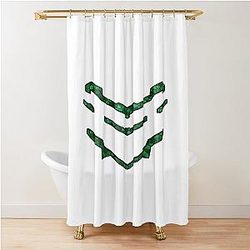 3D Dead Space - Green Pebbles Shower Curtain