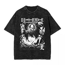 KIRA L Lawliet PTTT2306 Washed  Death Note T-Shirts