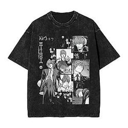 Kira Light Yagami PTTT2306 Washed  Death Note T-Shirts