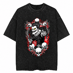 Skull Graphic PTTT3008 Washed  Death Note T-Shirts